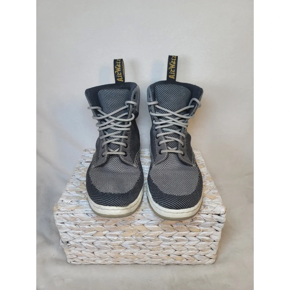 Dr. Martens Rigal Y2K Knit Boots Mens 10 Grey Black Mesh Lightweight Gorpcore